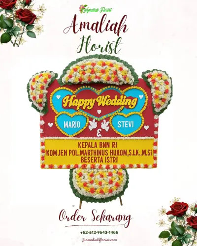 Karangan Papan Bunga Pernikahan di Mendut